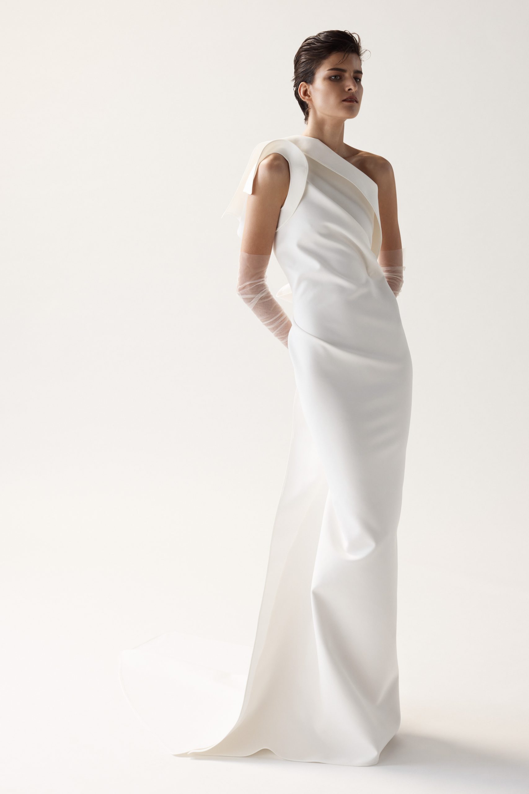 Maticevski Totem Gathered Long Gown In White | ModeSens