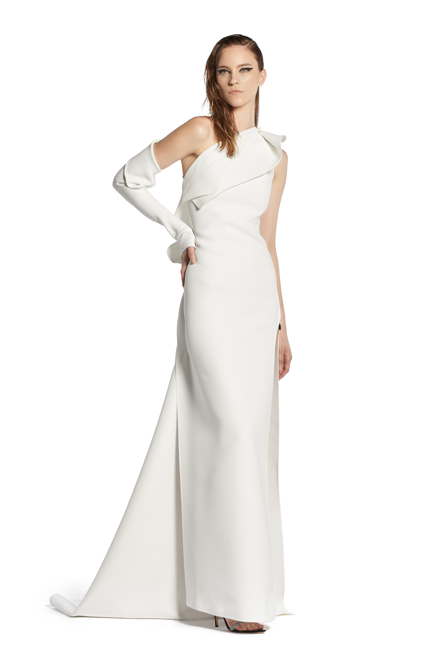 $2920 Maticevski Women Beige Situational Strapless Draped Gown Dress Sz  6/US2 | eBay